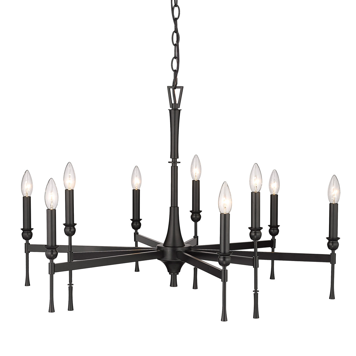 Landon 9 Light Chandelier in Matte Black