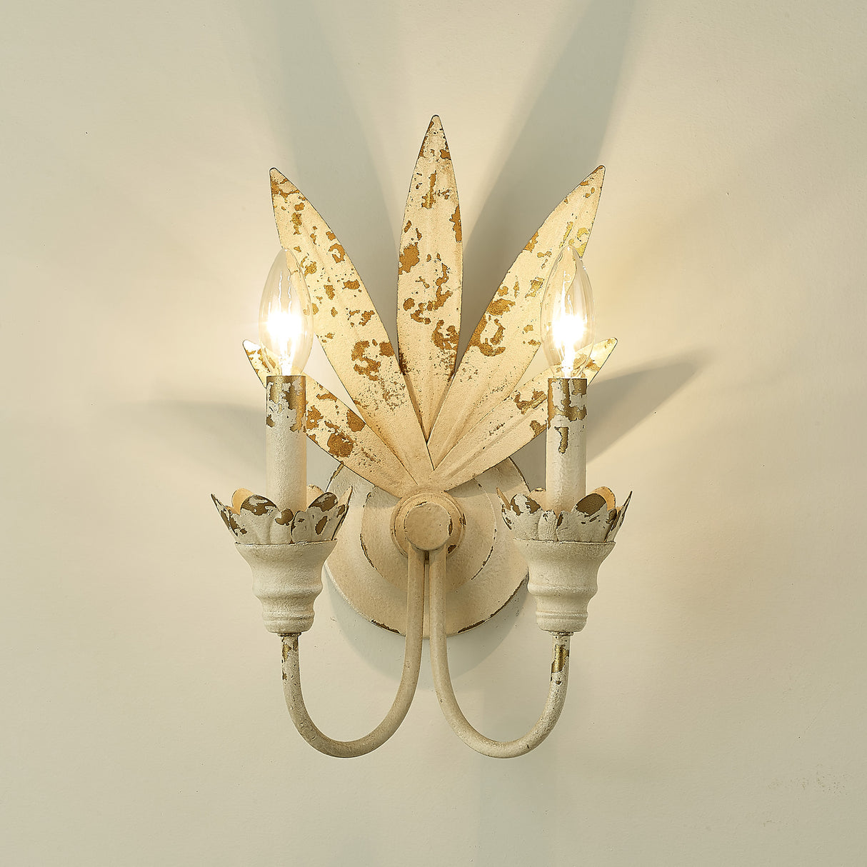 Lillianne Antique Ivory 2 Light Wall Sconce