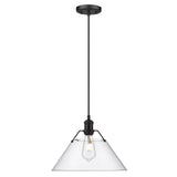 Orwell BLK Large Pendant in Matte Black with Clear Glass Shade