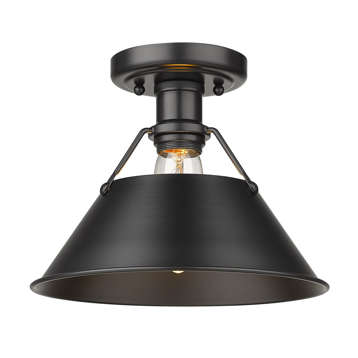 Orwell BLK Flush Mount in Matte Black with Matte Black Shade