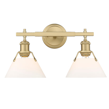 Orwell BLK 2 Light Bath Vanity in Brushed Champagne Bronze with Opal Glass Shade