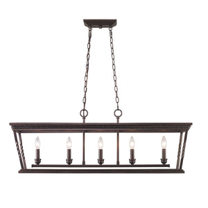 Davenport 5 Light Linear Pendant in Etruscan Bronze