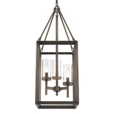 Smyth 3 Light Pendant in Gunmetal Bronze with Clear Glass
