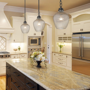 Adeline Medium Pendant in Matte Black with Clear Glass Shade