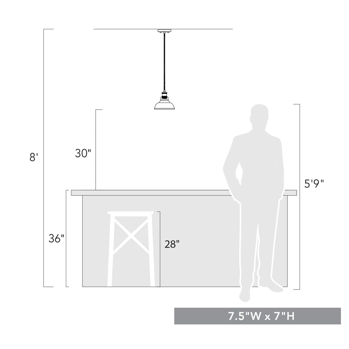Carver 1-Light Pendant in Matte Black with Clear Glass Shade