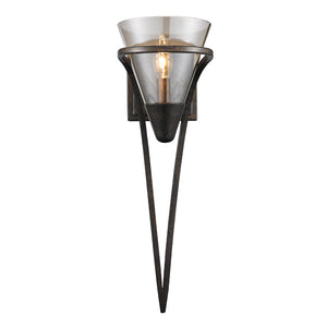 Olympia 1 Light Wall Sconce in Burnt Sienna with Baltic Amber Glass