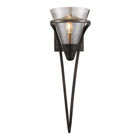 Olympia 1 Light Wall Sconce in Burnt Sienna with Baltic Amber Glass