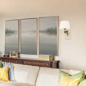 Solay 1 Light Wall Sconce (Plug-in or Hardwire) in Burnished Chestnut with Ivory Linen Shade