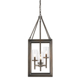 Smyth 3 Light Pendant in Gunmetal Bronze with Clear Glass
