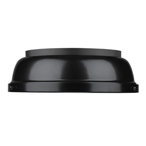 Duncan 14" Flush Mount in Black with a Black Shade