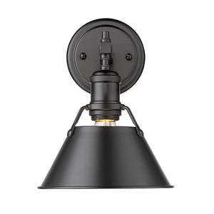 Orwell BLK 1 Light Bath Vanity in Matte Black with a Matte Black Shade
