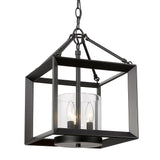 Smyth Convertible Pendant in Matte Black with Clear Glass
