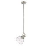 Hines Mini Pendant in Pewter with Seeded Glass