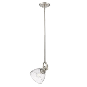 Hines Mini Pendant in Pewter with Seeded Glass