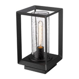 Smyth NB Pier Mount - Outdoor in Natural Black with Seeded Glass Shade