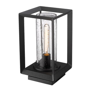 Smyth NB Pier Mount - Outdoor in Natural Black with Seeded Glass Shade