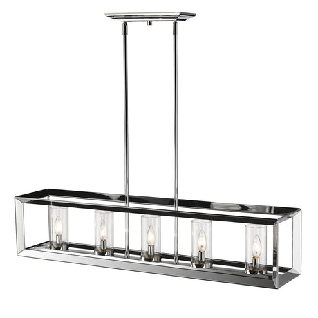 Smyth 5 Light Linear Pendant in Chrome with Clear Glass