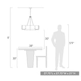 Aenon 6-Light Chandelier in Matte Black with Hammered Water Glass Shade