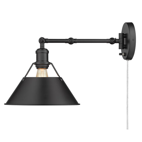 Orwell BLK Articulating 1 Light Wall Sconce with Matte Black Shade