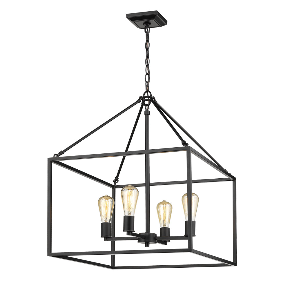 Wesson 4-light chandelier in Black