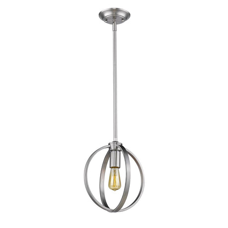 Colson PW Mini Pendant (with Matte Black shade) in Pewter