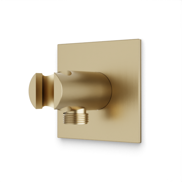 Artos Otella 3.25" Shower Outlet Elbow with Hand Shower Holder Satin Brass – F902-44SB