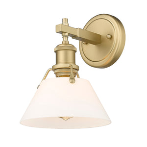 Orwell BLK 1 Light Bath Vanity in Brushed Champagne Bronze with a Clear Glass Shade