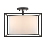 Manhattan Semi-Flush in Matte Black