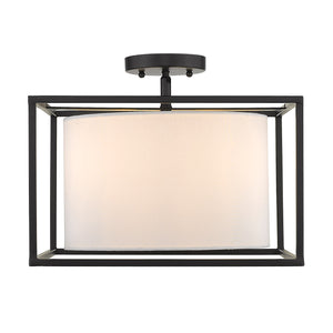 Manhattan Semi-Flush in Matte Black