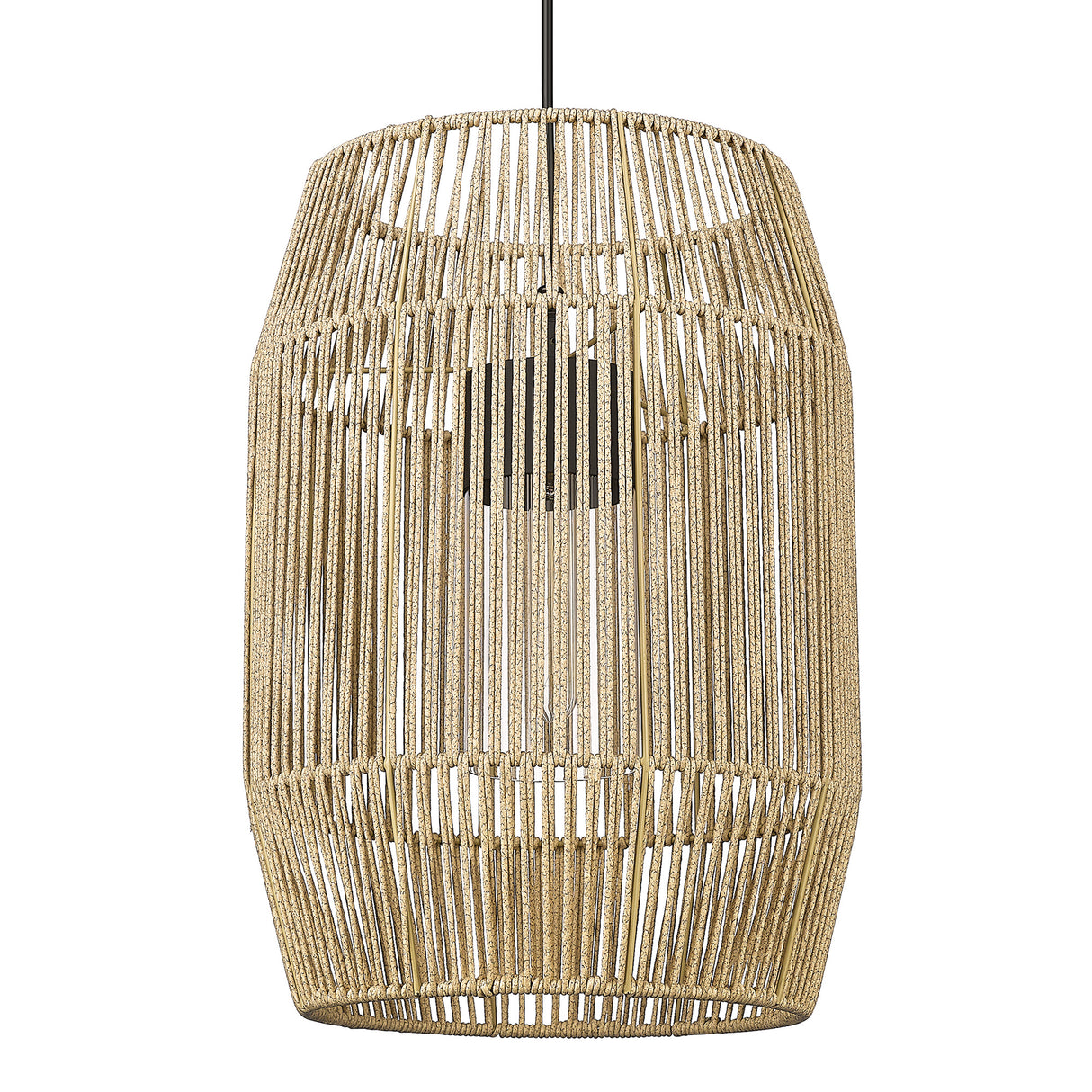 Seabrooke Outdoor 1 Light Pendant in Natural Black