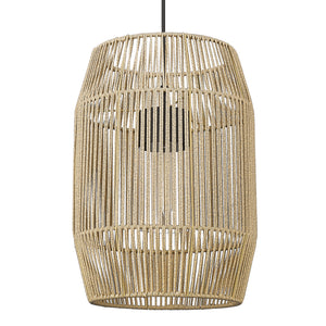 Seabrooke Outdoor 1 Light Pendant in Natural Black