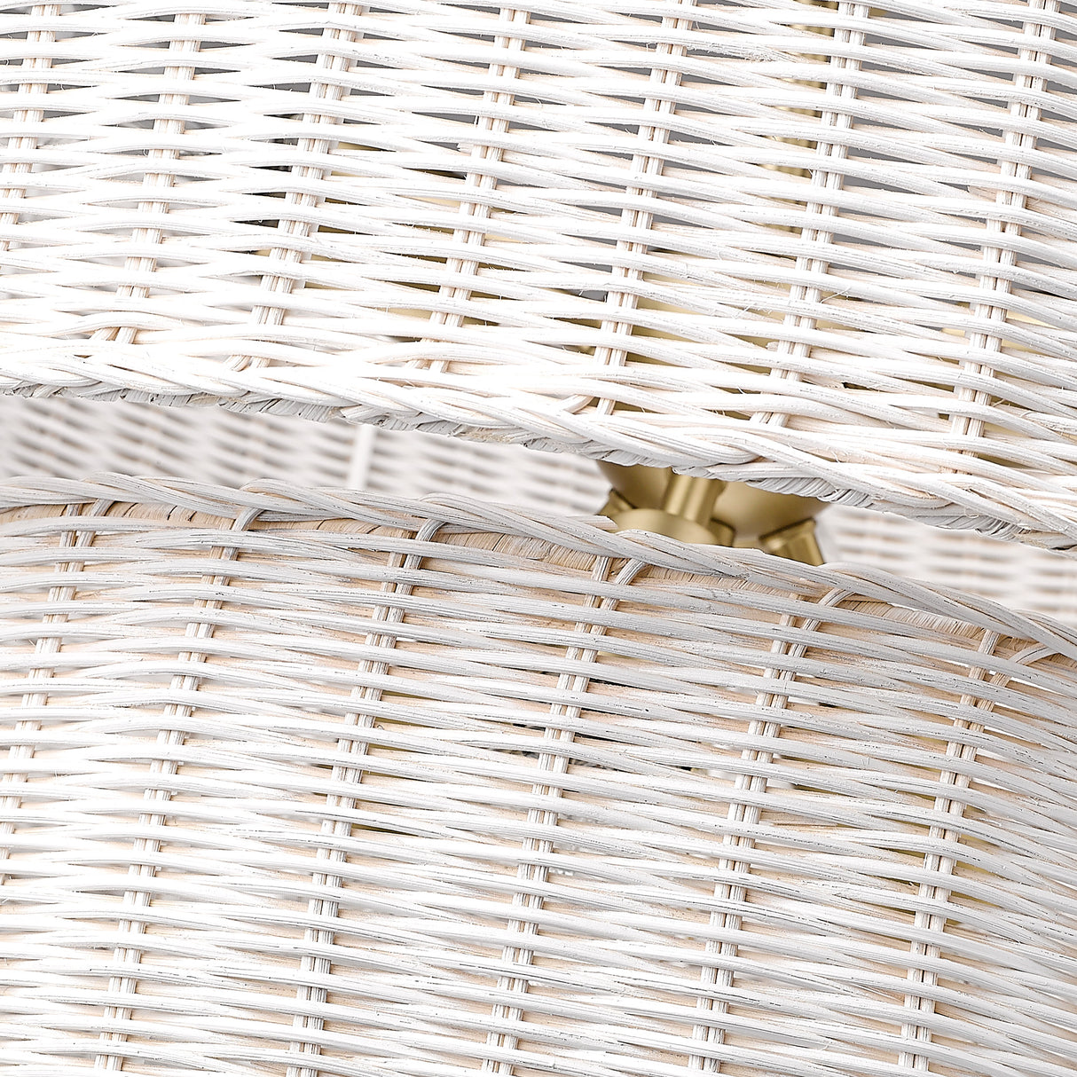 Erma BCB 6 Light Chandelier in Brushed Champagne Bronze with White Wicker Shade