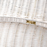 Erma BCB 6 Light Chandelier in Brushed Champagne Bronze with White Wicker Shade