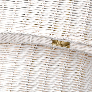 Erma BCB 6 Light Chandelier in Brushed Champagne Bronze with White Wicker Shade
