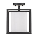 Manhattan Semi-Flush in Matte Black