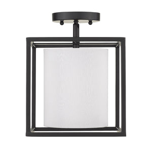Manhattan Semi-Flush in Matte Black