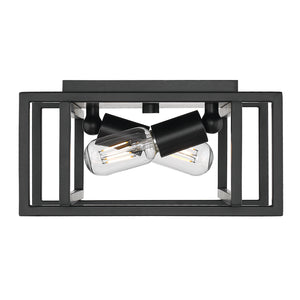 Tribeca Flush Mount in Matte Black with Matte Black Accents