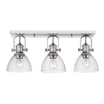 Hines 3-Light Bath Vanity in Chrome with Seeded Glass