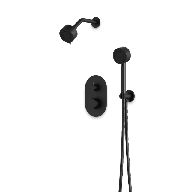 Artos Opera Thermostatic Shower Trim Kit with Multifunction Shower Head, Hand Shower Matte Black – TS081BK