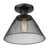 Carver BLK Semi-Flush in Matte Black