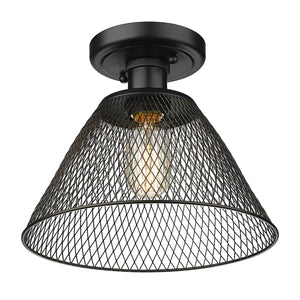 Carver BLK Semi-Flush in Matte Black