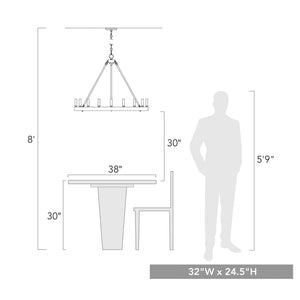 Alastair WHT Matte White 9 Light Chandelier