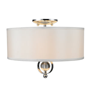 Cerchi Flush Mount in Chrome with Opal Satin Shade
