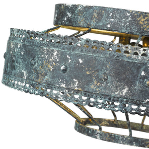Ferris Flush Mount in Blue Verde Patina
