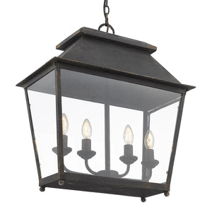 Abingdon 4-Light Pendant in Antique Black Iron