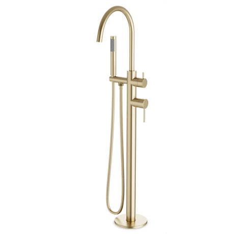 Artos Opera Floor Mount Tub Filler Trim Kit with Hand Shower Satin Brass – FS510TKSB