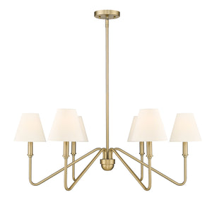 Kennedy BCB Brushed Champagne Bronze 6 Light Chandelier