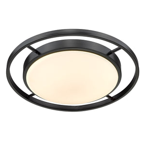 Astra 17" Flush Mount in Matte Black with Opal Glass