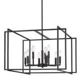 Tribeca 9-Light Chandelier in Matte Black with Matte Black Accents