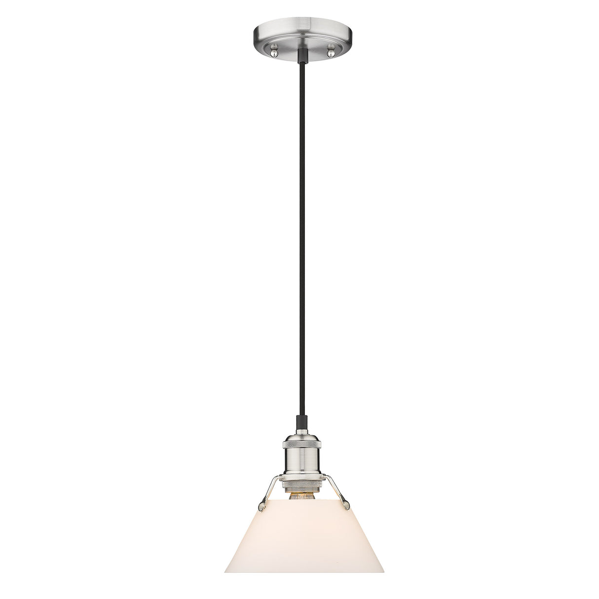 Orwell PW Small Pendant in Pewter with Opal Glass Shade